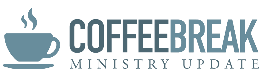 "Coffee Break" Monthly Ministry Update with Chip Ingram LOGO blue png