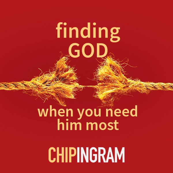 Graphic for "Finding God When You Need Him Most" by Chip Ingram featuring a frayed rope about to break.